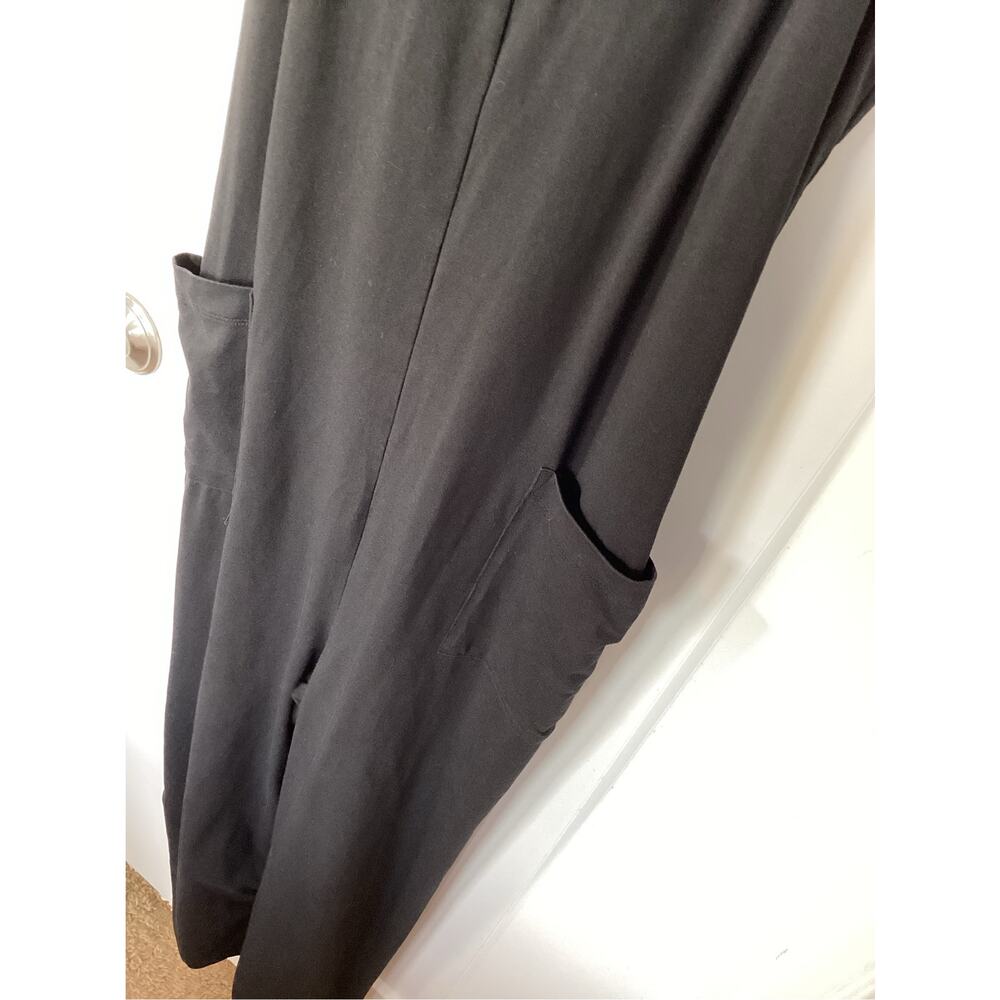 Pact Women's Organic Cotton Wide Leg Lounge Jumpsuit Black Size Medium - Picture 4 of 10